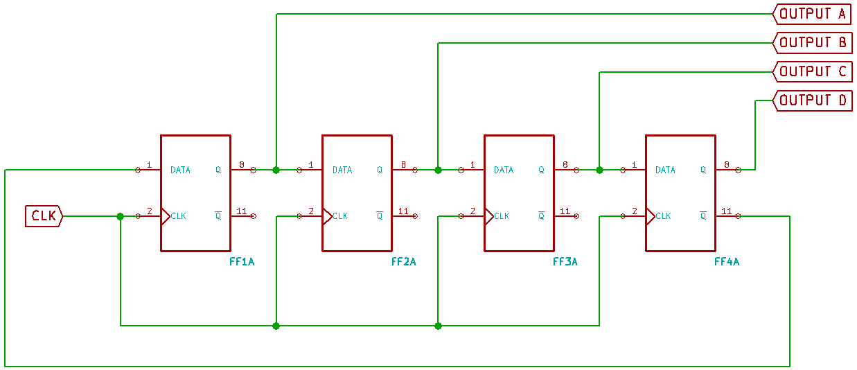 Four Bit Johnson Counter
