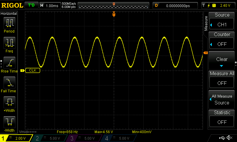 Biased 660 Hz Scope Trace