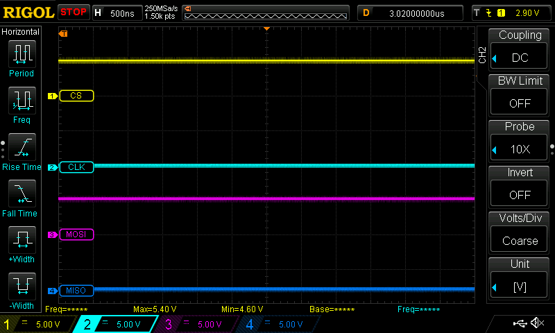SPI.beginTransaction Oscilloscope Trace