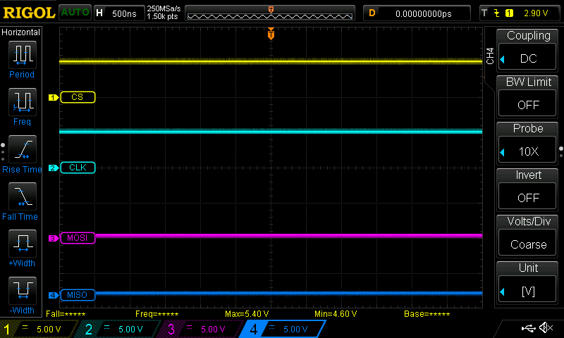 SPI.begin Oscilloscope Trace